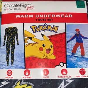 Climate Right By Cuddl Duds Pokemon Pikachu Warm Underwear With Stretch